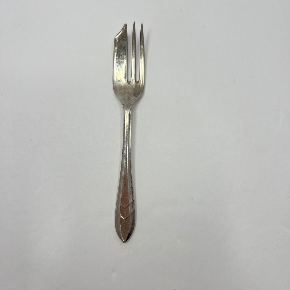 M.S. Ltd Pastry Fork Loxley Pattern EPNS Sheffield England 5" Art Deco Flatware